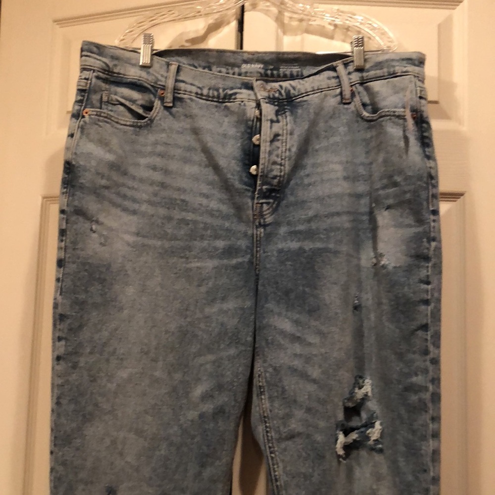 Old Navy sz 20 Extra High Rise Straight-Slim Pockets-Tummy Panel Button Fly - Picture 2 of 10